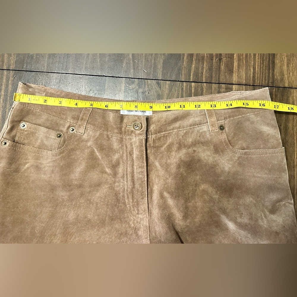 Isaac Mizrahi for Target Tan Suede Genuine Leather Bootcut Pants Size 12 - Picture 8 of 15